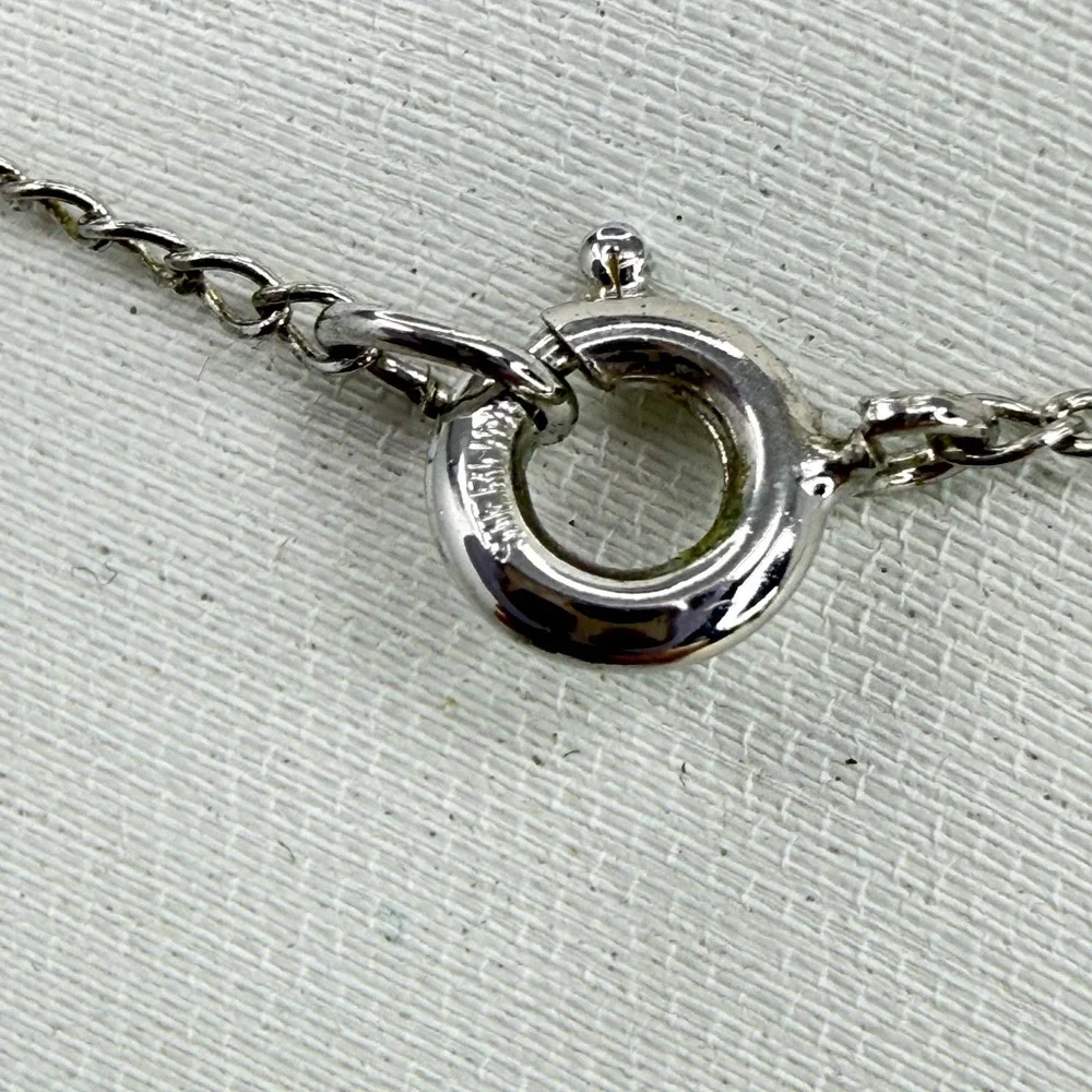 Sterling‎ Silver Marcasite Heart Necklace Pavé Pendant Minimalist Feminine